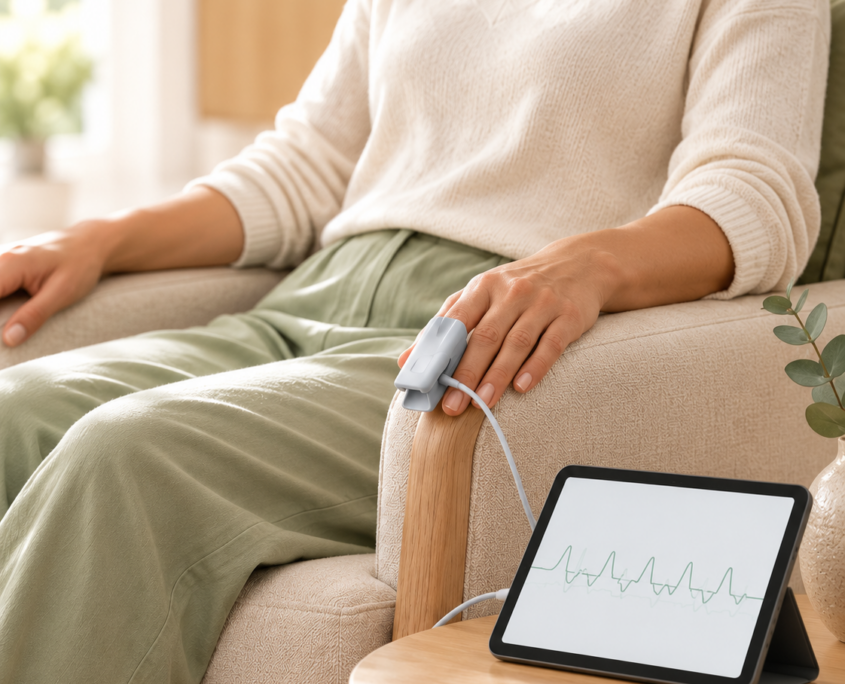 Entspannte Messung mit Fingersensor